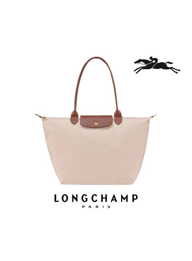 Longchamp Le Pliage Large Shoulder Straps women's Classic Fashion Versatile Large Makeup Bag, Handbag, Shoulder Bag Paper White - Recycled Canvas - Image 1
